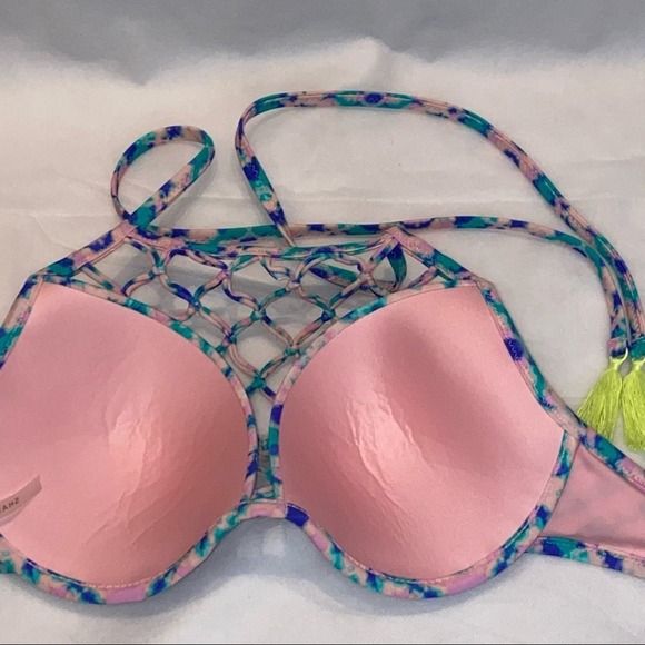 Shade & Shore Pink Mesh Bikini Top 34D - Picture 10 of 15